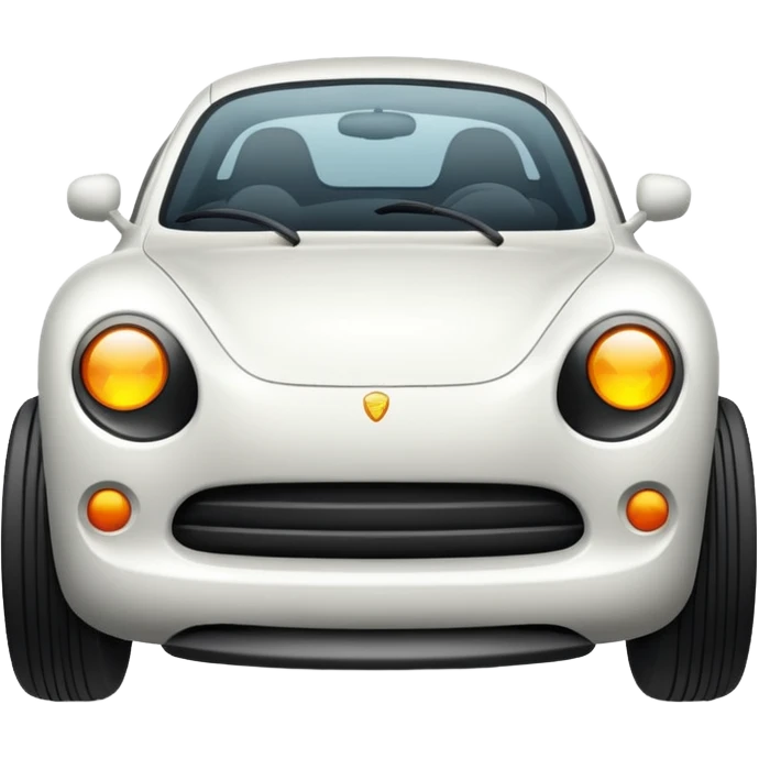 Auto blanco andando en carretera emoji