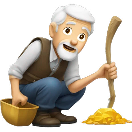 Old man digging for gold emoji