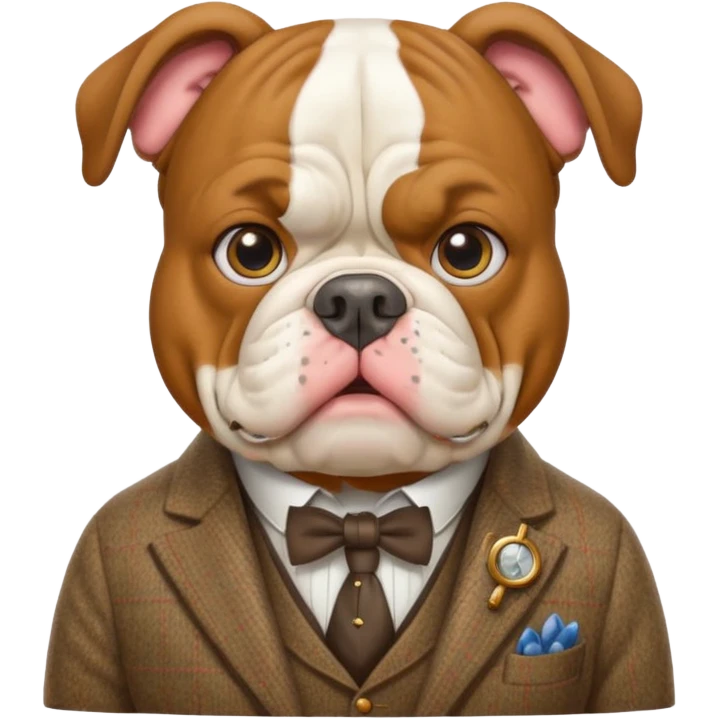 bulldog guide character, English theme emoji