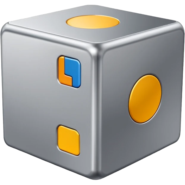 ASML semiconductor equipment，Silver gray, simple style，cube-shaped design emoji