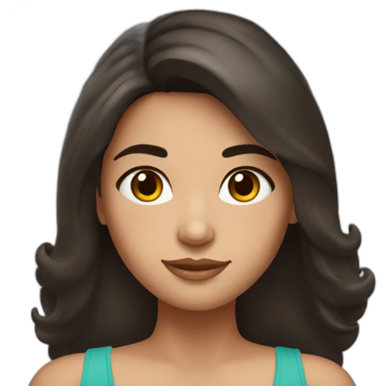 beautiful argentine girl with dark hair and suntan skin emoji