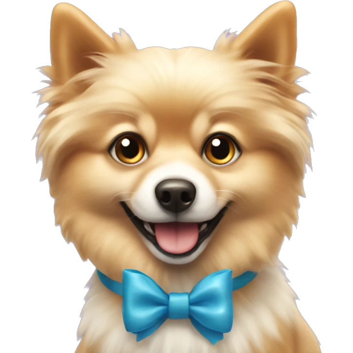 Spitz dog with bow emoji