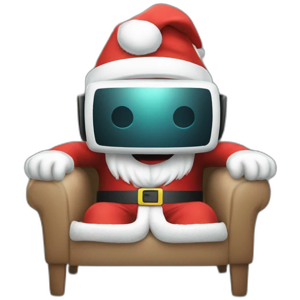 Santa in vr headset on chair emoji