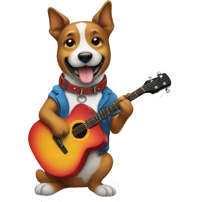 dog playing guitar emoji