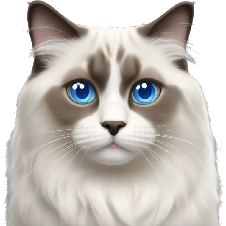 Short hair ragdoll cat blue eyes emoji