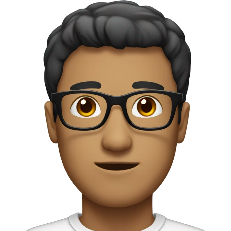 Man with glasses black short hair emoji