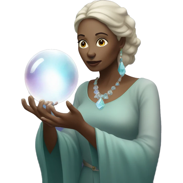 Woman psychic with crystal ball in hands emoji