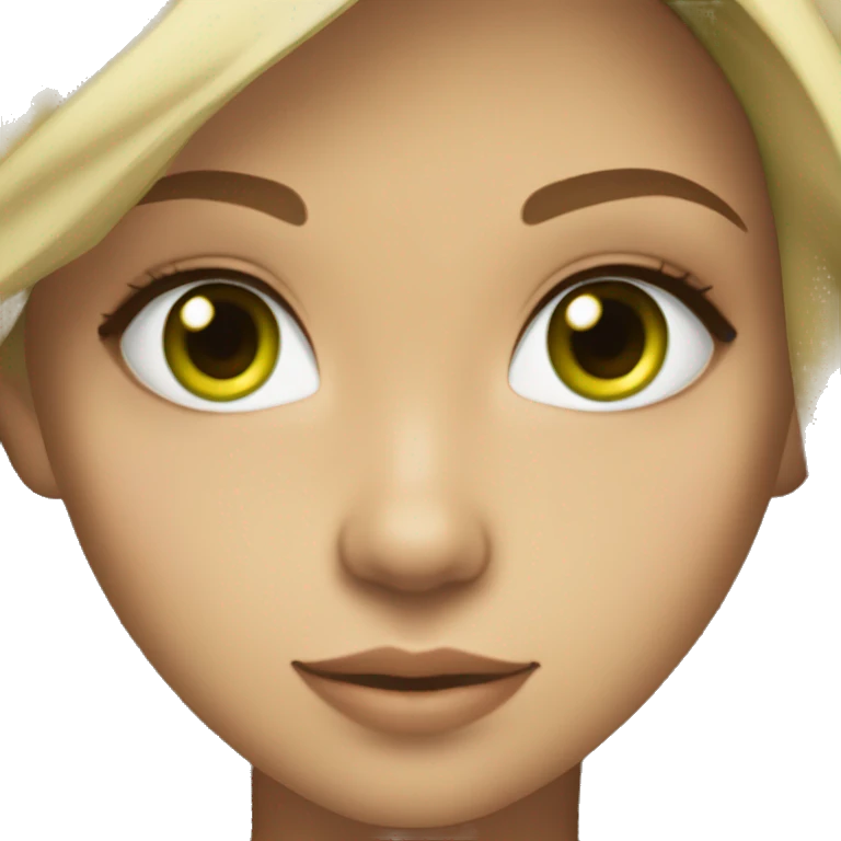 Shakira brown hair, white skin, green eyes  emoji