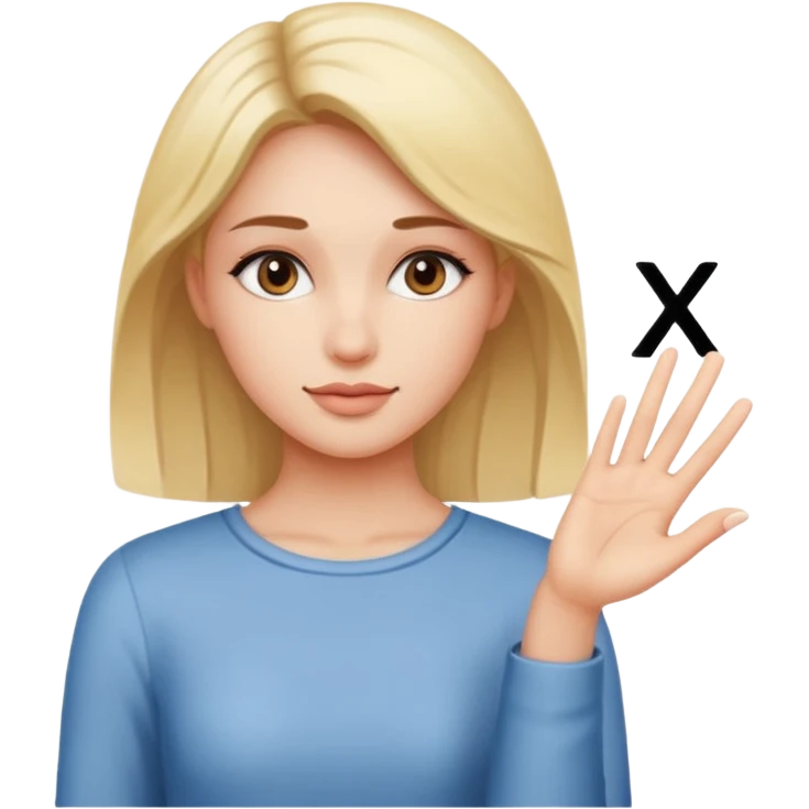 a woman who draws an X with her hand emoji
