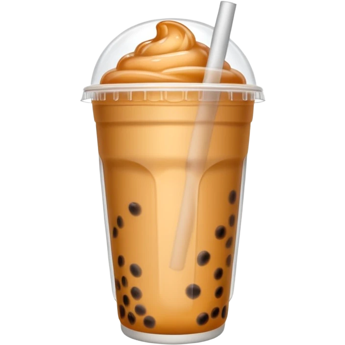 milk tea with boba in a clear to-go cup emoji