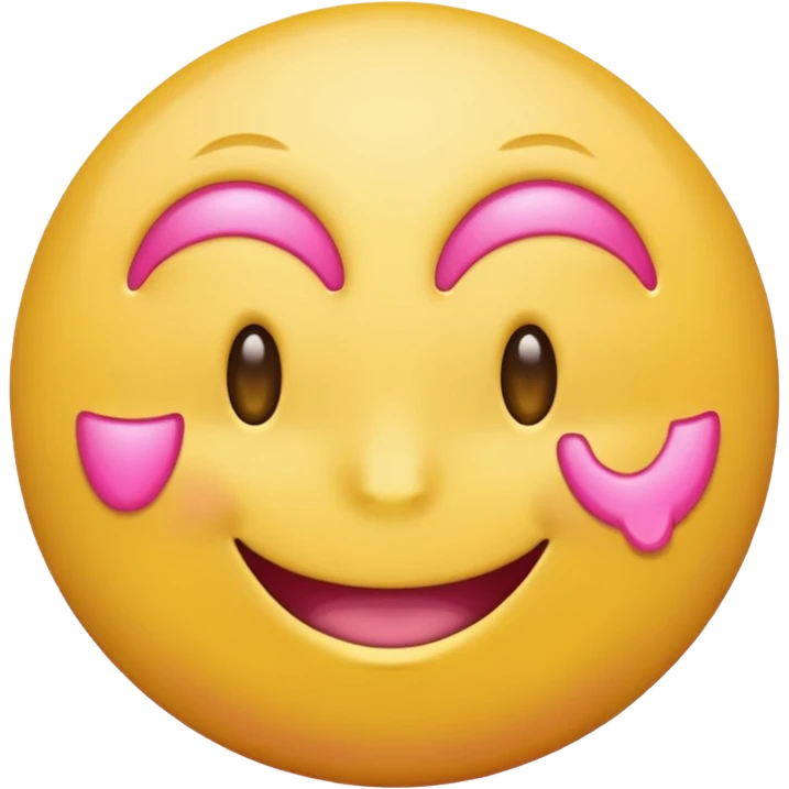 smiling yellow round emoji with pink money signs as eyes, slightly open mouth emoji