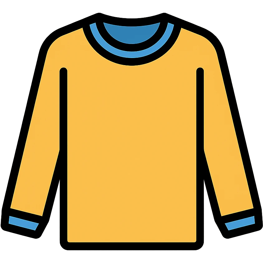 long sleeve shirt icon with color and black outlines emoji