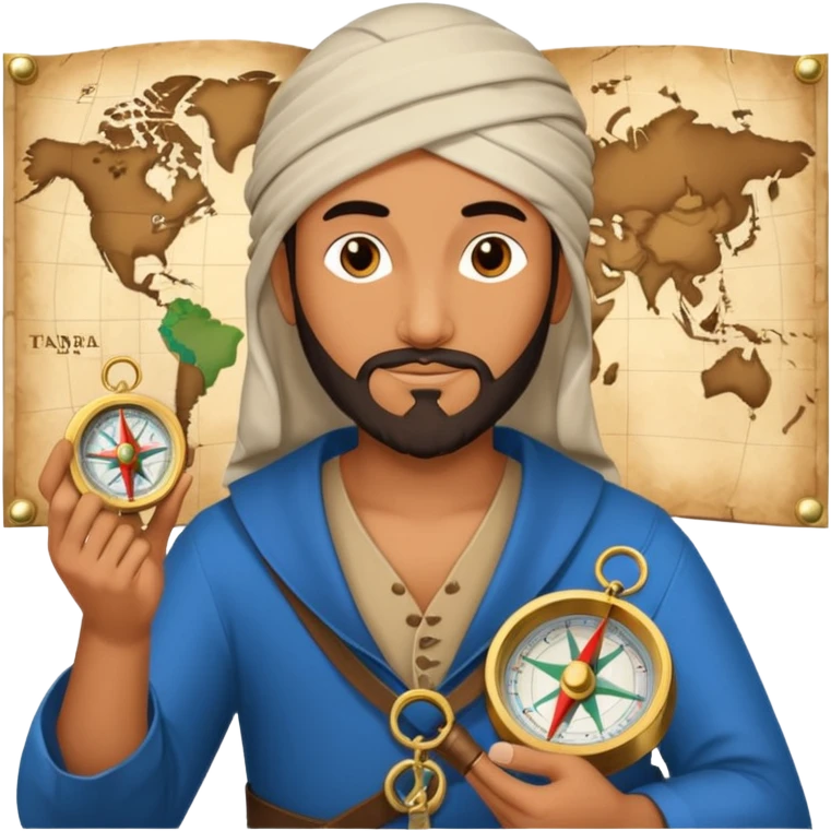 Ibn Battuta with compas emoji