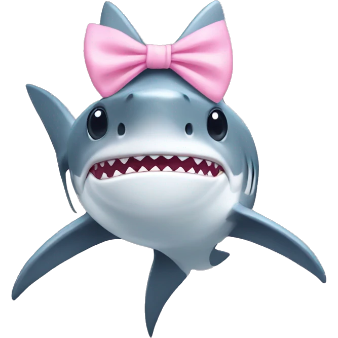 Shark with light pink bow emoji