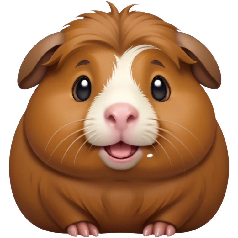 Cinematic Comical Brown Guinea Pig Portrait Emoji, Head tilted dramatically with an exaggeratedly amused expression, featuring a sleek brown coat with a naturally scrunched little face, wide, expressive dark eyes filled with playful disbelief, Simplified yet hilariously expressive features, highly detailed, glowing with a slightly sassy glow, high shine, dramatic yet playful, stylized with an air of cheeky mischief, bright and endearing, soft glowing outline, capturing the essence of a spirited and over-the-top guinea pig, so meme-worthy it feels like it could side-eye its way into internet fame instantly! emoji