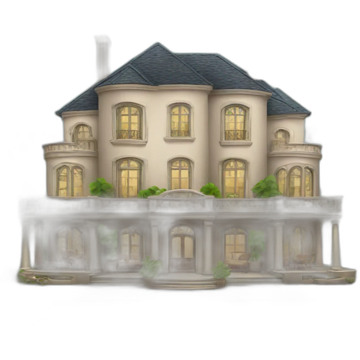 luxury mansion with money emoji