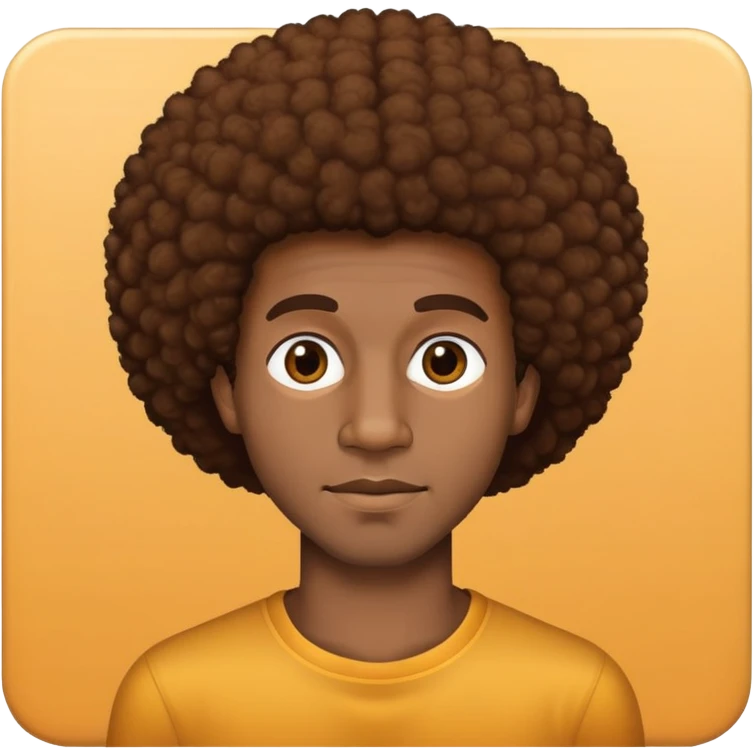 Black man is with a brown Afro emoji