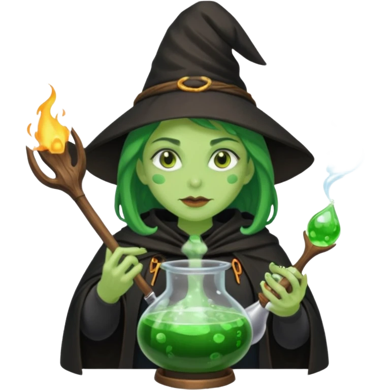 green witch cooking potion emoji