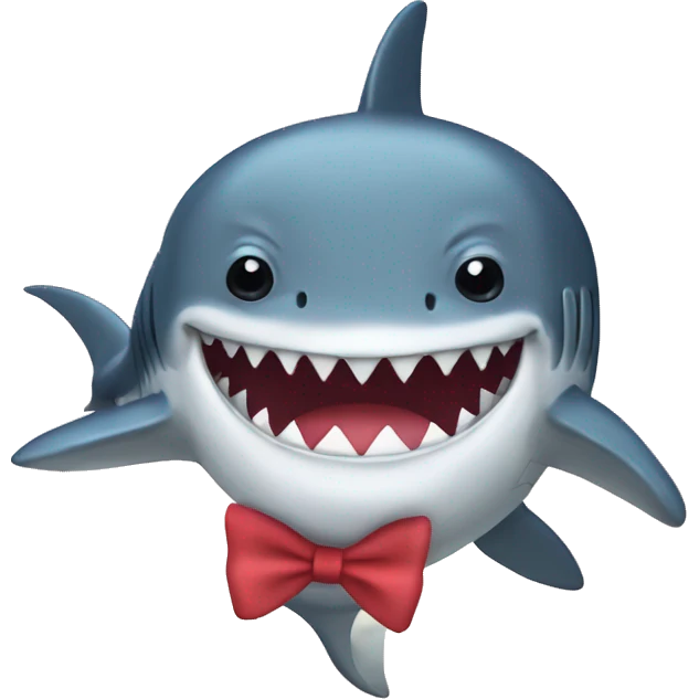 Shark wearing a bow emoji
