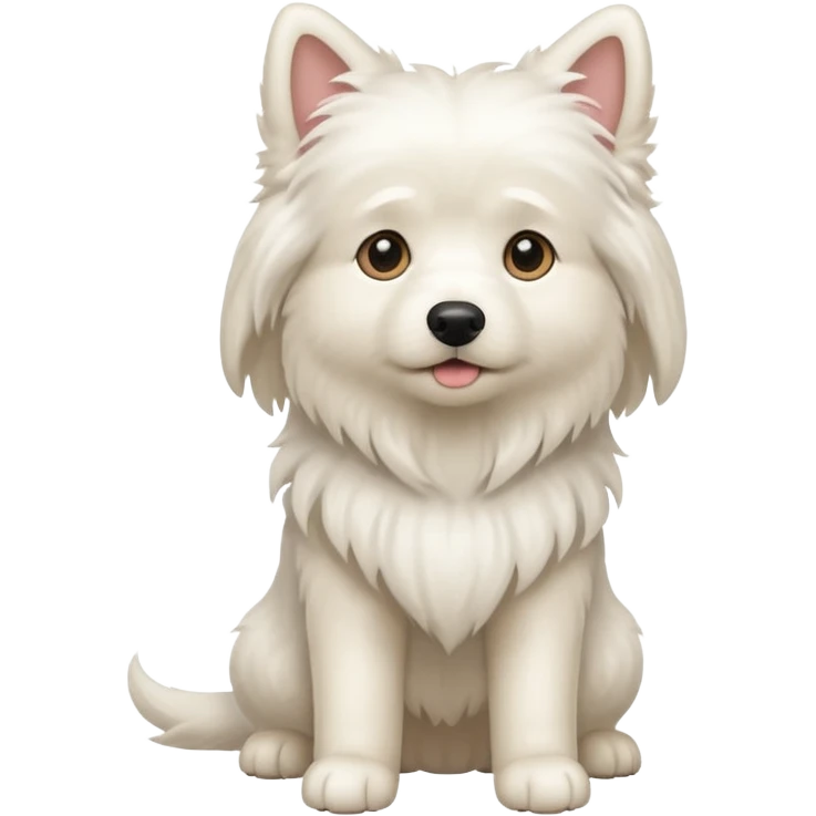 Small long haired white dog emoji