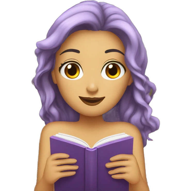 una persona de sexo femenino leyendo libros muy real emoji