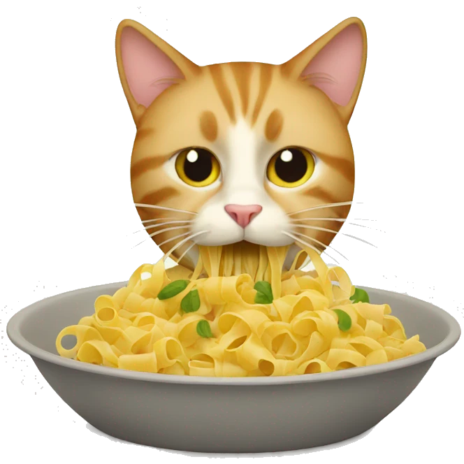 cat eating pasta emoji