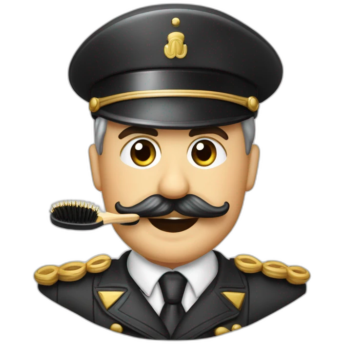 Général allemand avec une moustache brosse à dent claque des doigts comme une diva  emoji