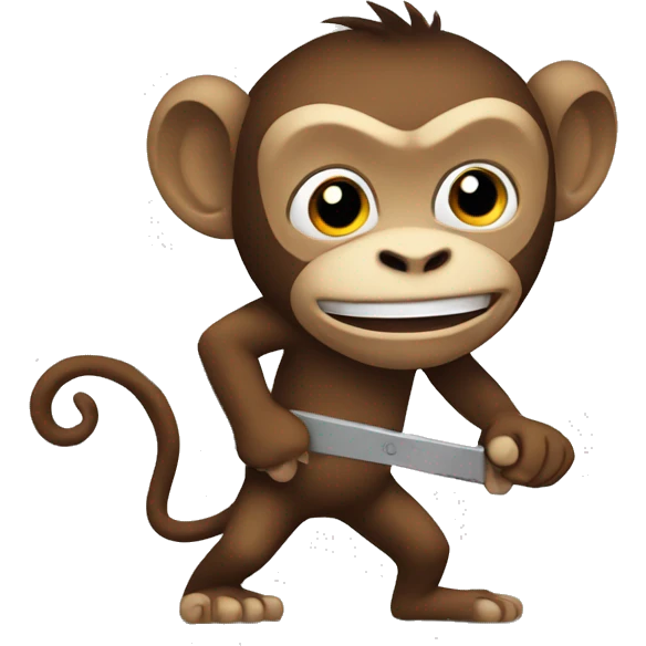 Draw a monkey with a knife emoji