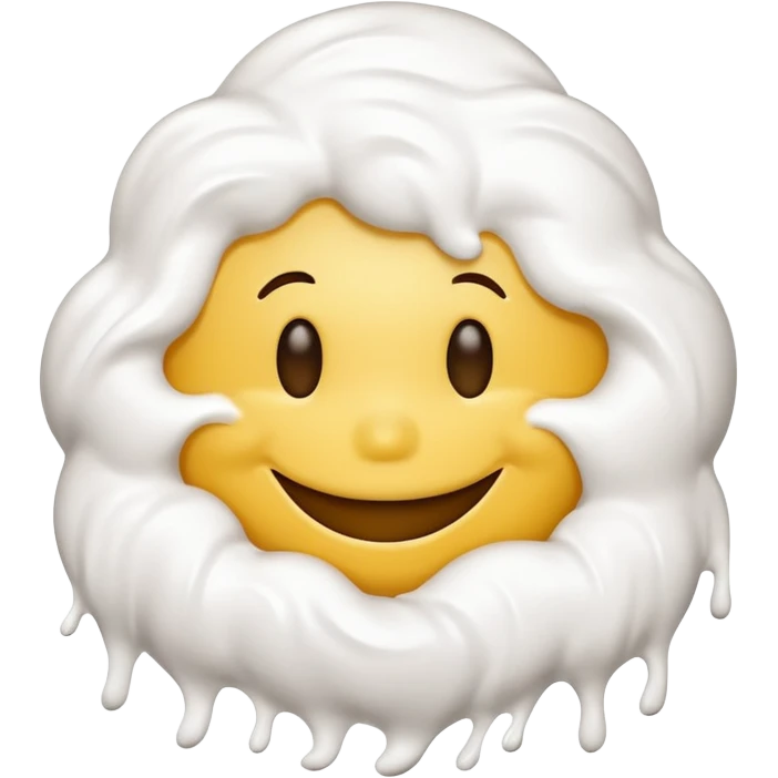 Smiley face with white stuff all over it emoji