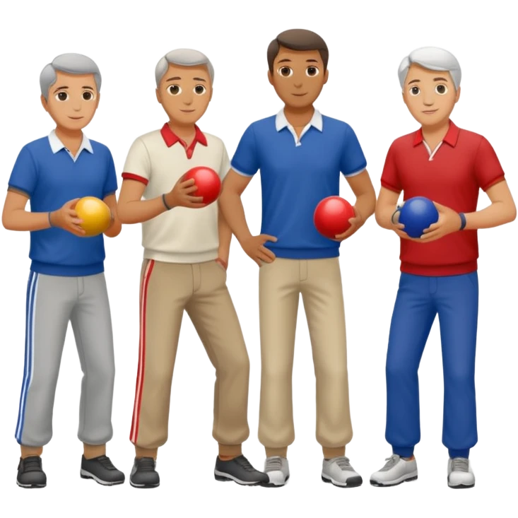 French guys and girls playing petanque emoji
