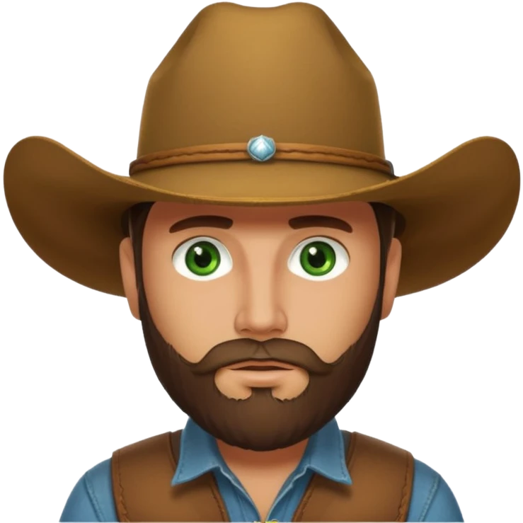 yellowstone dutton ranch cowboy with beard and green eyes emoji