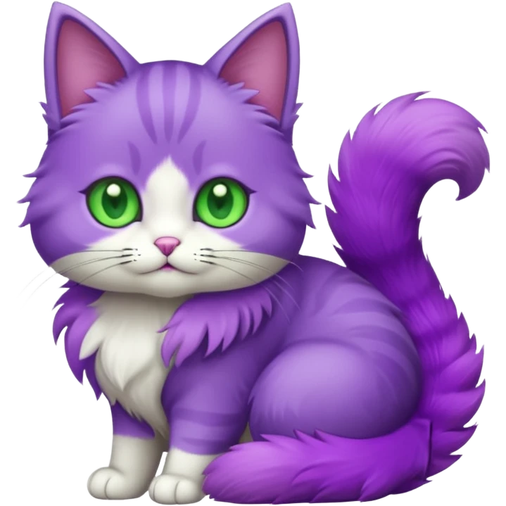 Cat with Fluffy Tails purple emoji