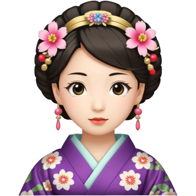 Japanese Princess with floral hairpin emoji