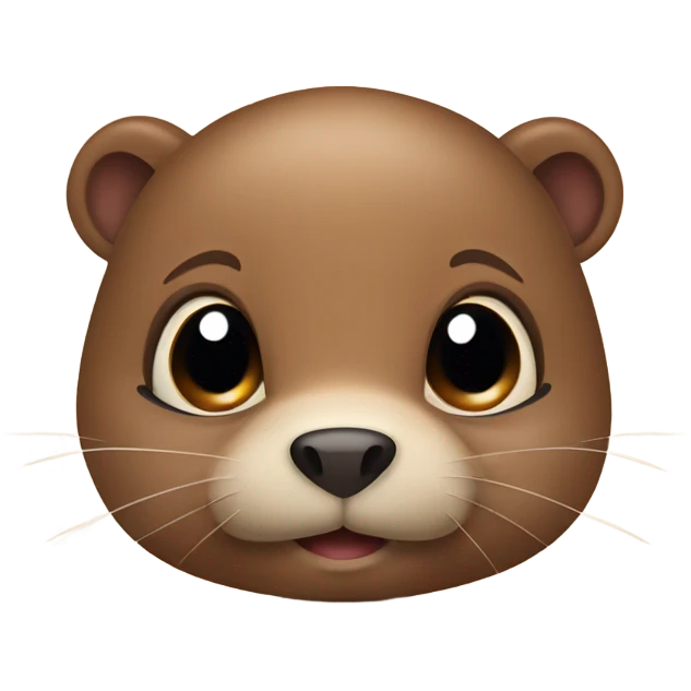 Cute baby beaver with hearts around the face emoji