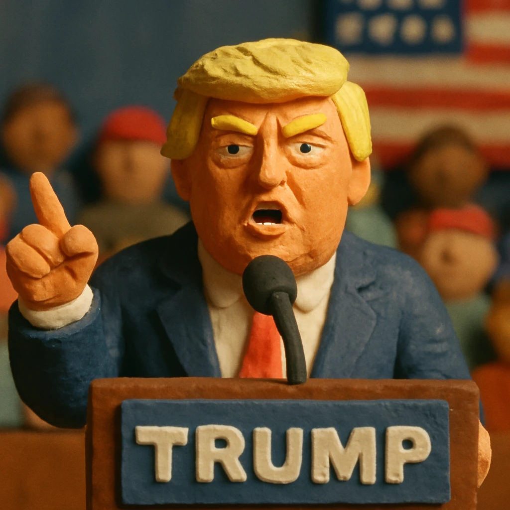 Donald Trump speaking at a rally emoji