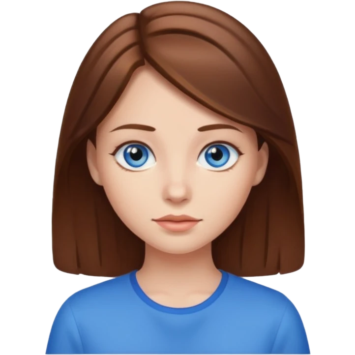 girl with brown hair blue eyes emoji