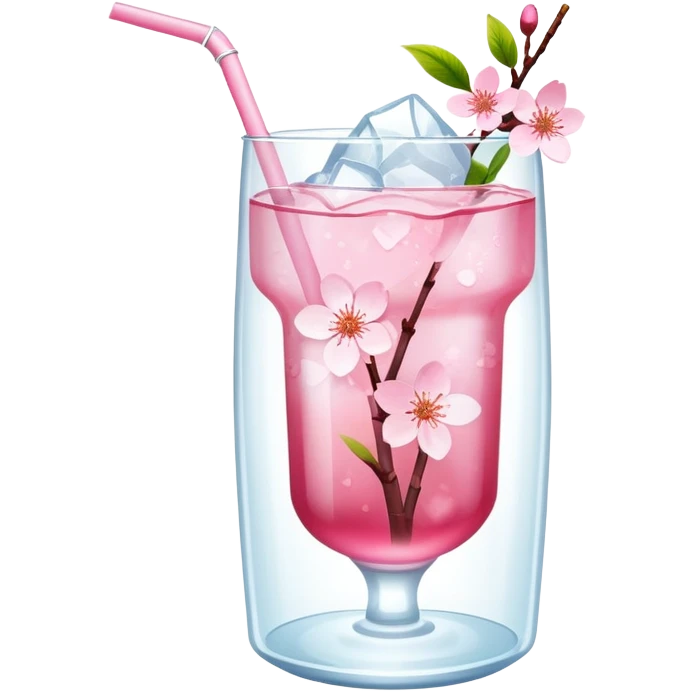 Pastel pink Cherry Blossom Sakura ice tea emoji