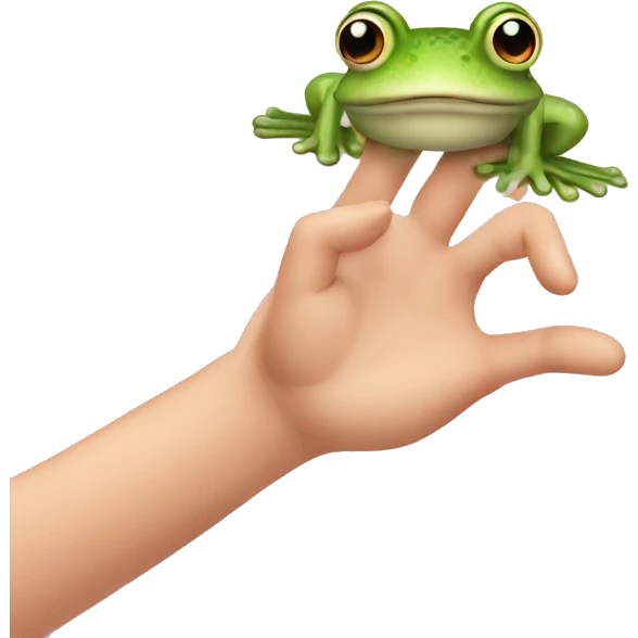 two fingers frog pink hand emoji