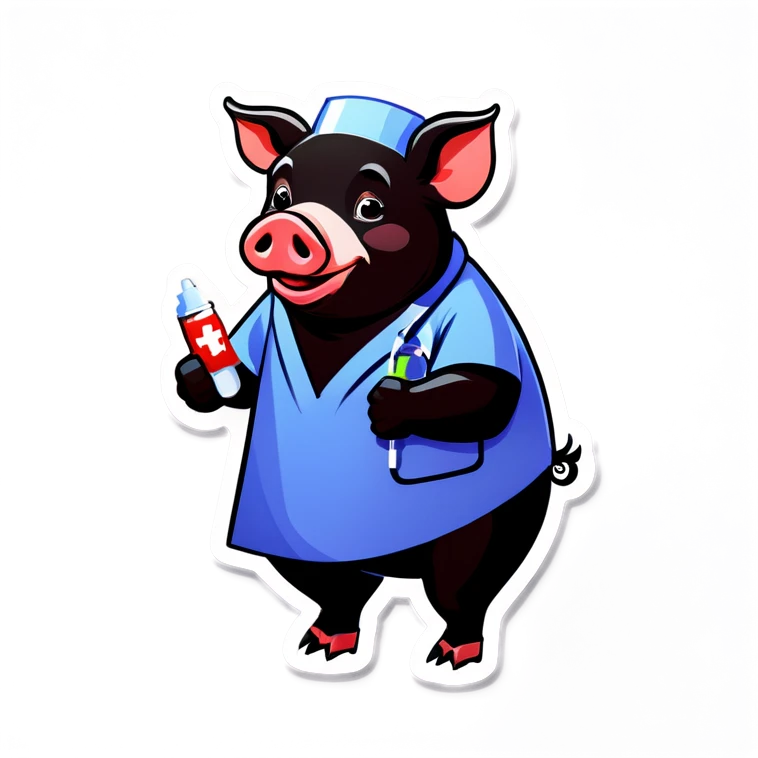 Mom black pig going to hospital emoji