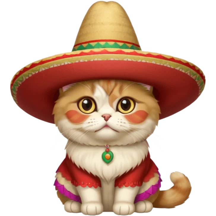 mexican hat persian cat sitting emoji