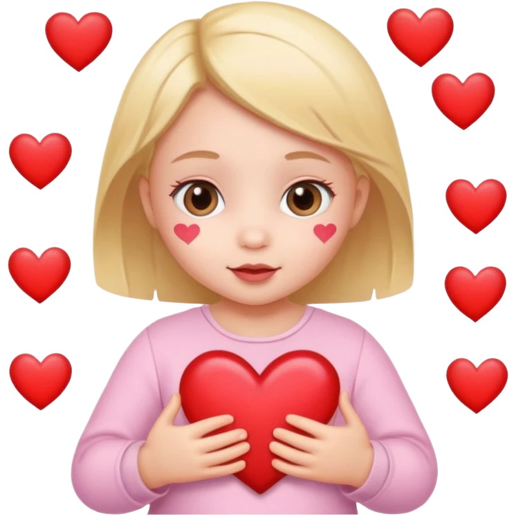 Baby girl with hearts  emoji