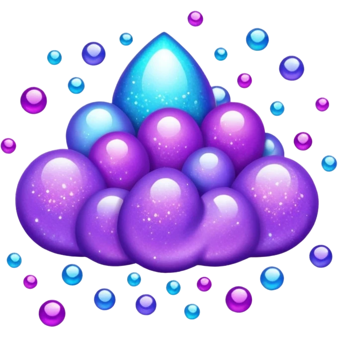 Glitter Purple and Cian plus emoji