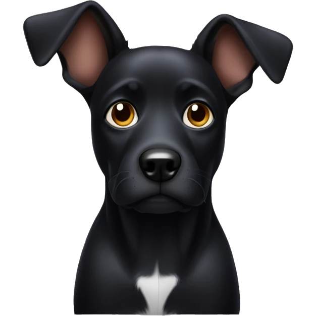A black dog with erect ears emoji