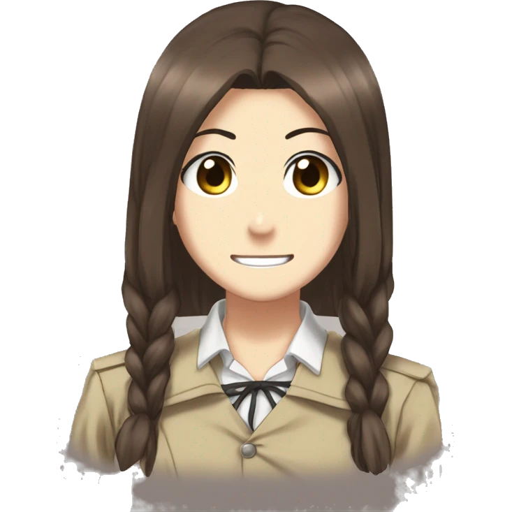 Sasha Braus brown hair hair in a ponytail anime attack on titan emoji