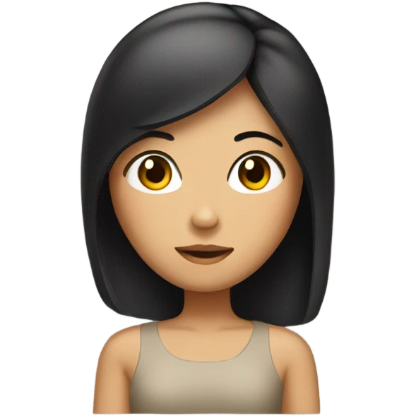 Asian tan girl with black straight hair emoji