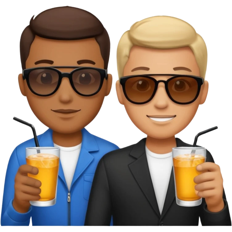 men in drink holders with sunglasses emoji