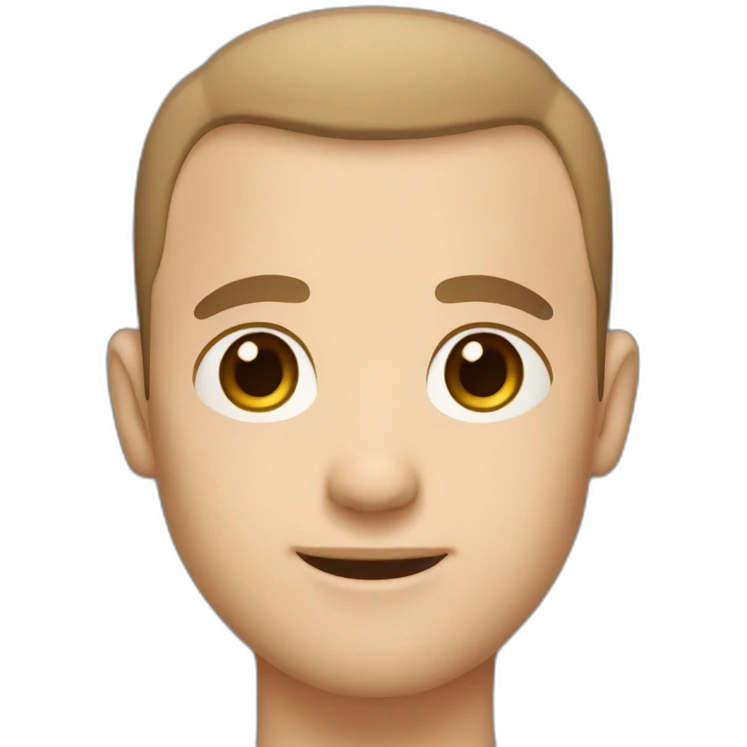 Short hair, balding, white skin, brown hair, brown eyes man emoji