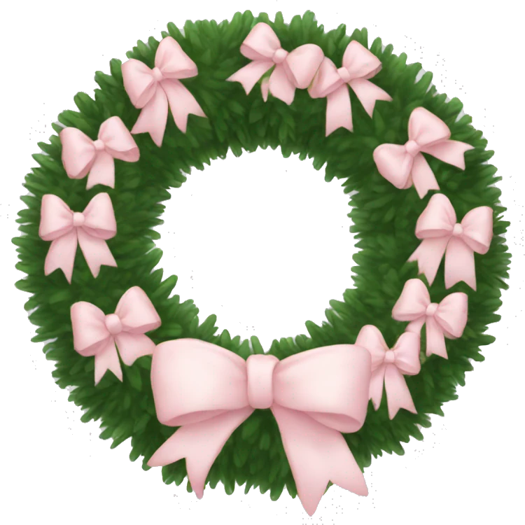 wreath with pale pink bows christmas mood emoji