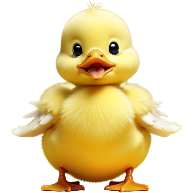 Cinematic Cute Yawning Yellow Baby Duck Portrait Emoji, Head tilted slightly with a dramatic, wide-open yawn, showcasing a soft, downy yellow coat with little drooping wings, round eyes barely open in drowsy contentment, Simplified yet irresistibly adorable features, highly detailed, glowing with a soft, cozy glow, high shine, relaxed yet expressive, stylized with a touch of whimsical charm, bright and endearing, soft glowing outline, capturing the essence of a sleepy yet affectionate duckling, so drowsy it feels like it could stretch out of the screen and curl up for a nap! emoji