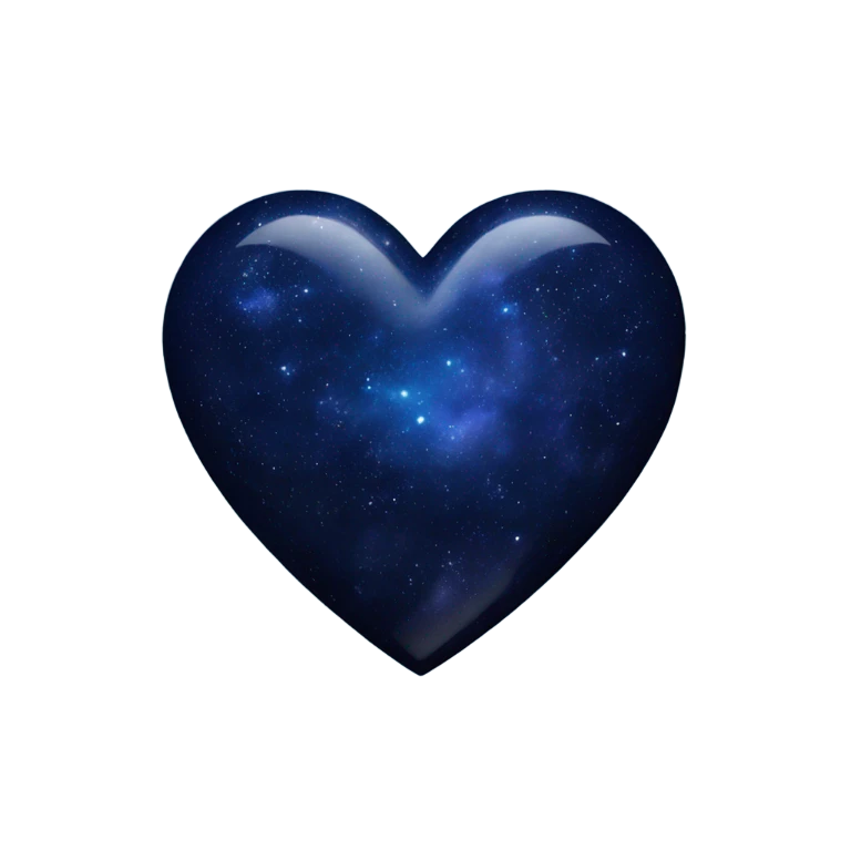 Midnight blue silver galaxy heart  emoji